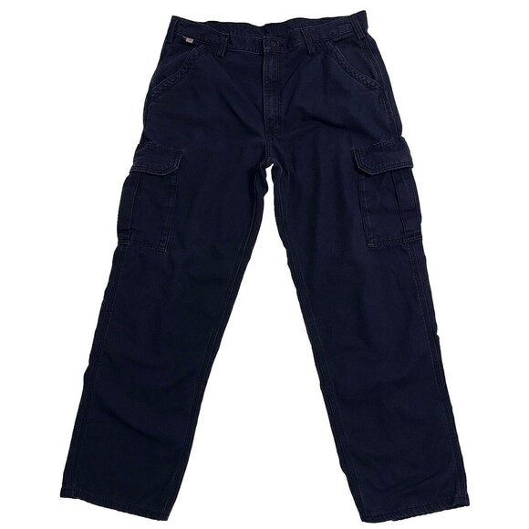 Carhartt Blue Dungaree Fit Flame Resistant Utility Cargo Work Pants Size 38x32 - Picture 5 of 14